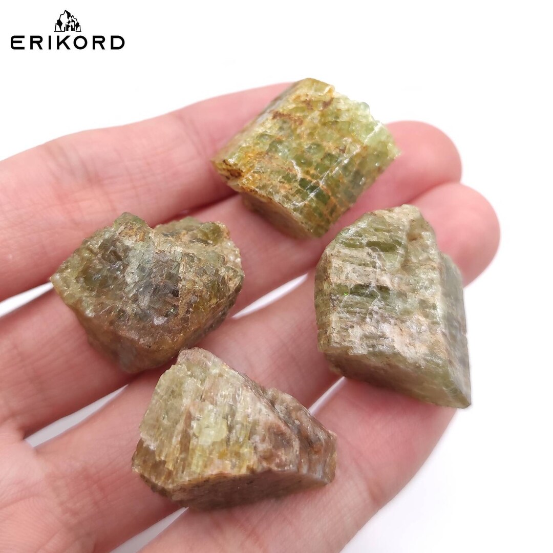 216ct Green Fluorapatite Crystal Lot Raw Green Apatite Gemmy Apatite Crystals Loose Gems Rough