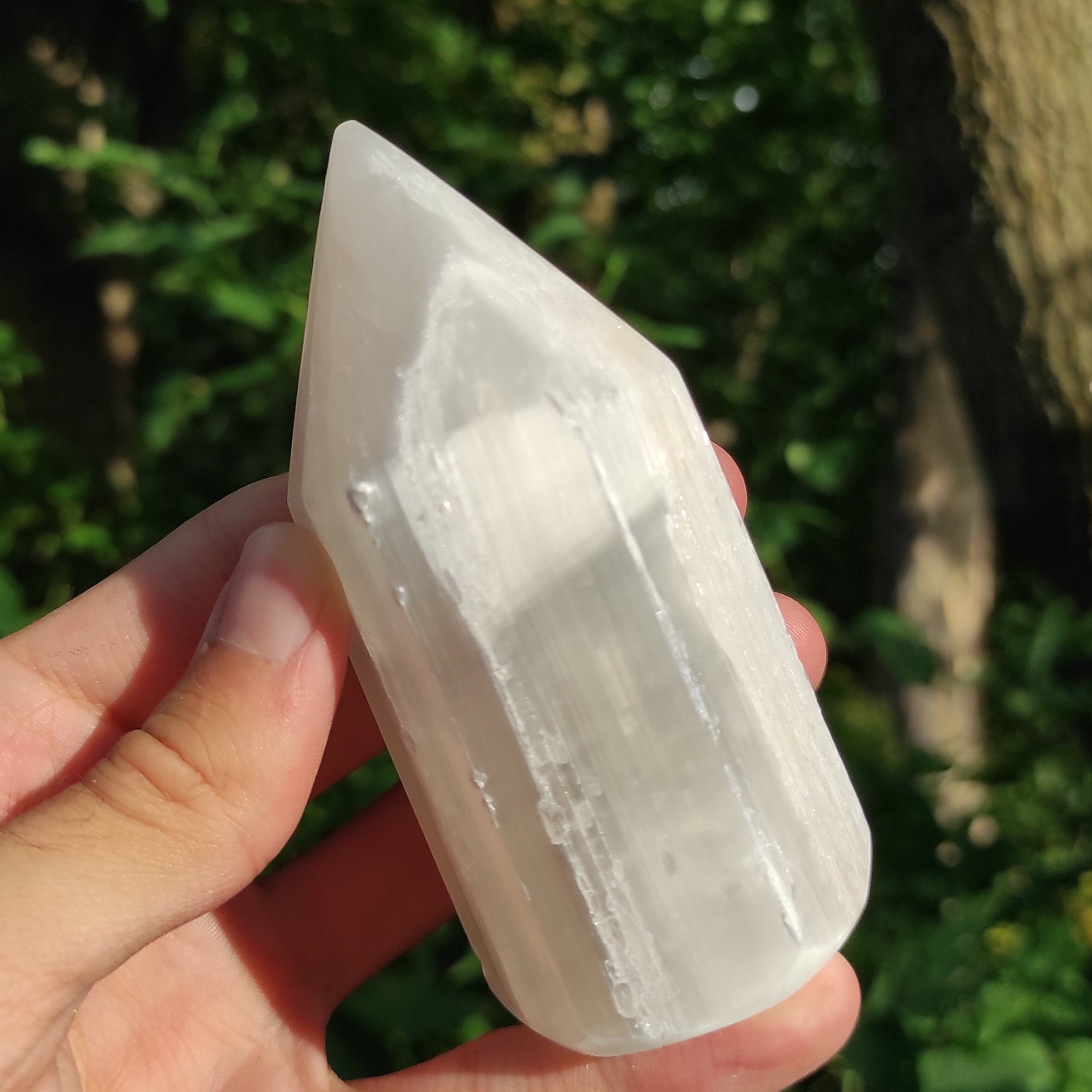 10cm Small Selenite Point Polished Satin Spar Small Selenite