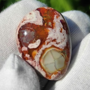 42ct Mexican Fire Opal - Polished Fire Opal Cabochon - Fire Opal Freeform - Magdelena, Jalisco, Mexico - Natural Orange Opal Loose Gemstone