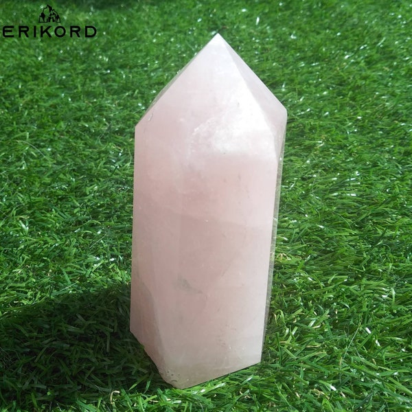 656g Rose Quartz Tower Point Natural Pink Quartz Tower Large Polished Rose Quartz Point Rose Points Crystal Specimen Brazil Rose Quartz