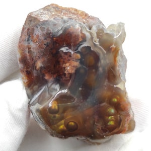 51g Mexican Fire Agate - Polished Fire Agate from Mexico - Natural Fire Agate Specimen - One Side Polishes Agate - Natural Crystal Specimen