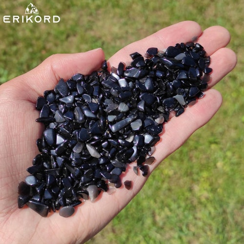 50/100/200g Black Obsidian Gravel 5-7mm 
