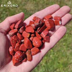 Bulk Lot of Red Jasper Gravel 8-12mm Polished Red Jasper Tumbled Stones Natural Brazil Jasper Loose Gemstones Crystal Tumbles Stones Lot