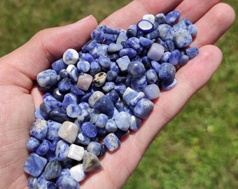 50/100/200g Sodalite Gravel 5-7mm Polished Blue Sodalite Tumbled Stones Natural India Sodalite Loose Gemstones Crystal Gravel Stones Lot
