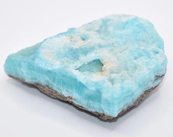 Esemplare minerale di aragonite blu da 410 g - Cristallo di aragonite blu - Esemplari di cristallo naturale - Aragonite grezza dal Pakistan