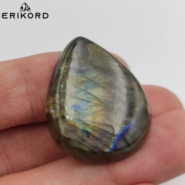 34ct Blue Labradorit Cabochon Pear Cabochon Anhänger Gelb Labradorit Lose Edelstein Labradorit Edelstein Für Schmuck Lose Edelstein Flatback