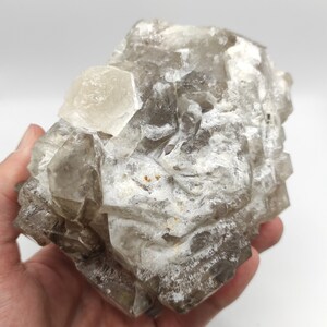 Cluster di cristallo di quarzo fumé da 1116 g Rio do Sul Brasile Campione minerale Quarzo fumé naturale Quarzo grezzo Cluster di cristallo grezzo Doppio cluster