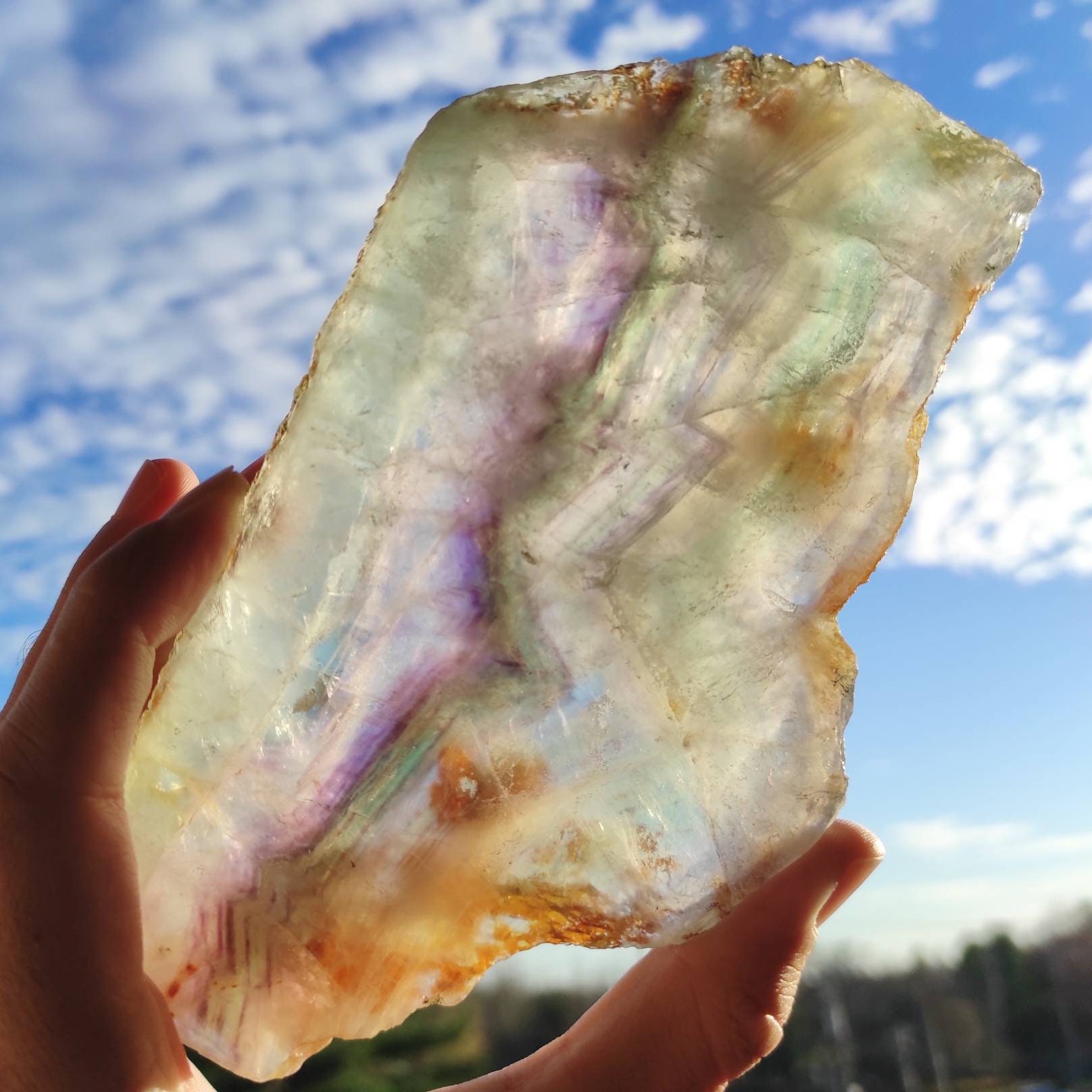 【37g】中国 安徽省産 イエローフローライト パープルファントム クラスター Anhui fluorite - Etsy 日本