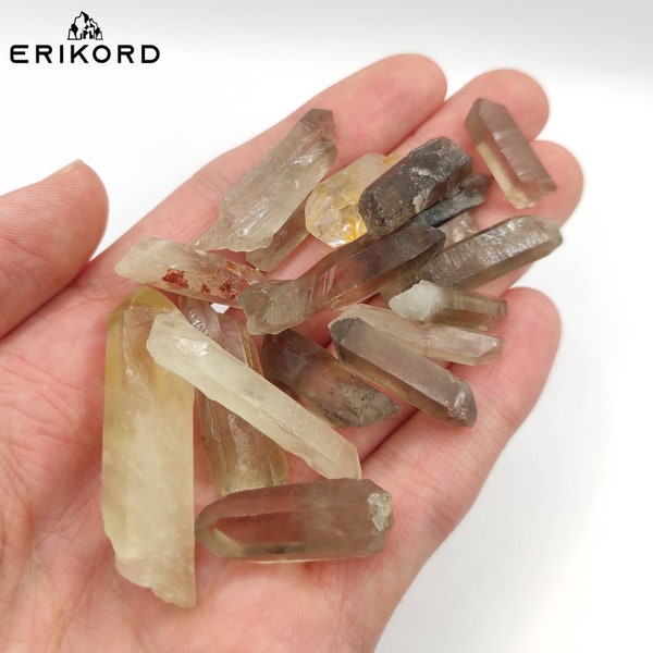 50/100/200g Light Smoky Citrine Quartz Crystal Lot Bulk Smoky Quartz Points Natural Formed Crystal Points Rough Smoky Quartz Thin Quartz Gem