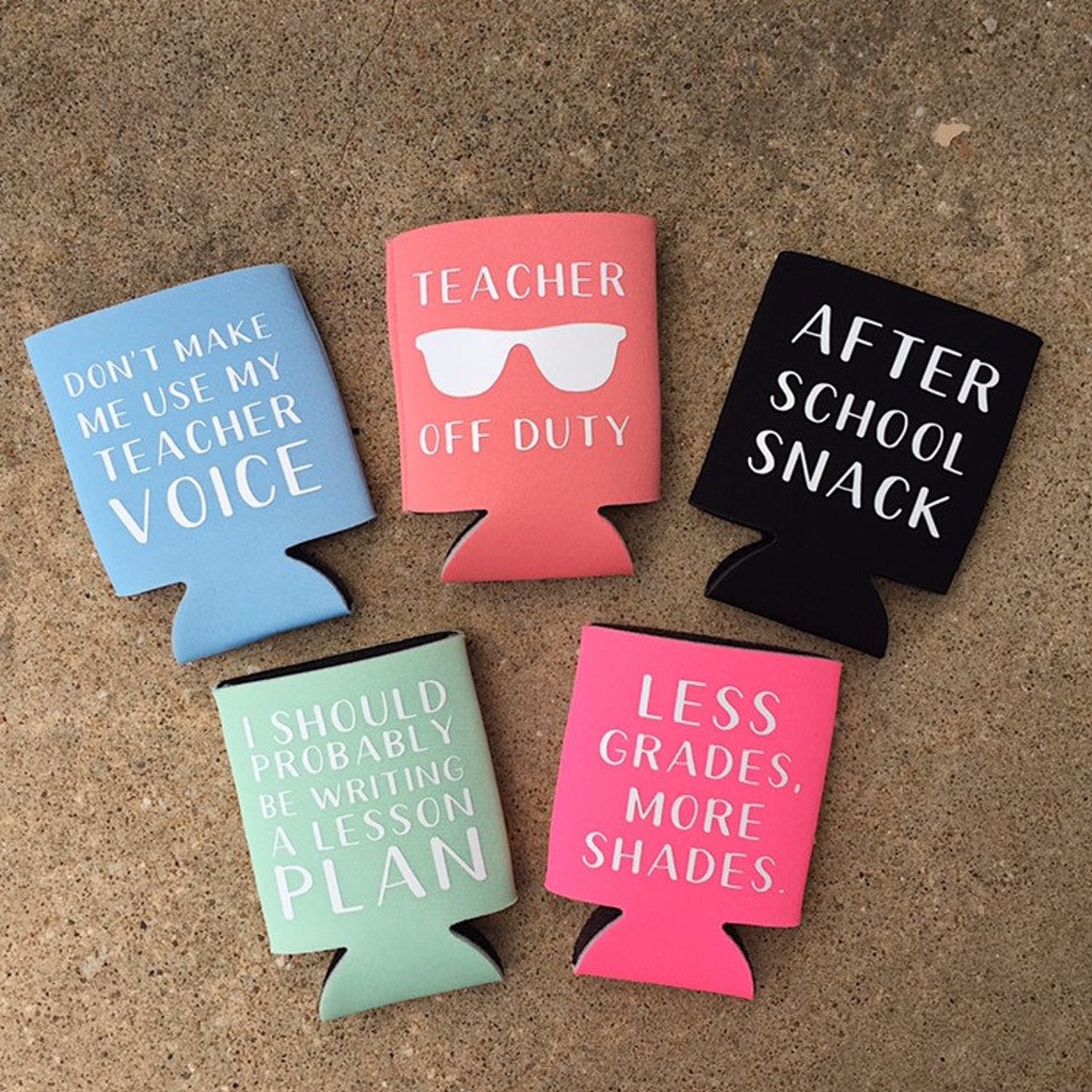 Teacher Quotes Pack of 5 Can Coolers Etsy