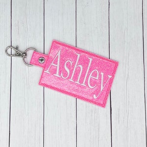 Glitter Personalized ID Badge Holder, Badge Holder, Id Holder, Vertical ID Holder, Embroidered, Very Sparkly Badge Holder