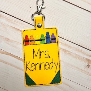 Personalized Crayon Box Teacher Badge Holder