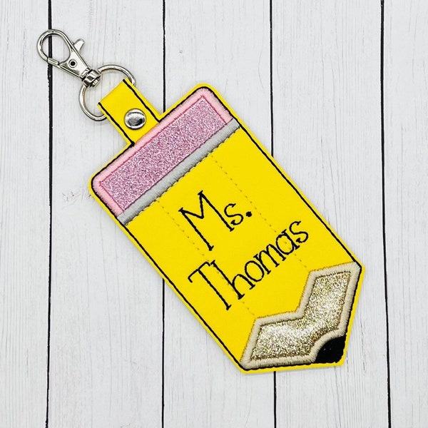 Personalized Teacher Badge Holder, Pencil ID Holder, ID Badge Holder, Badge Holder, Id Holder, Teacher id badge holder, Pencil
