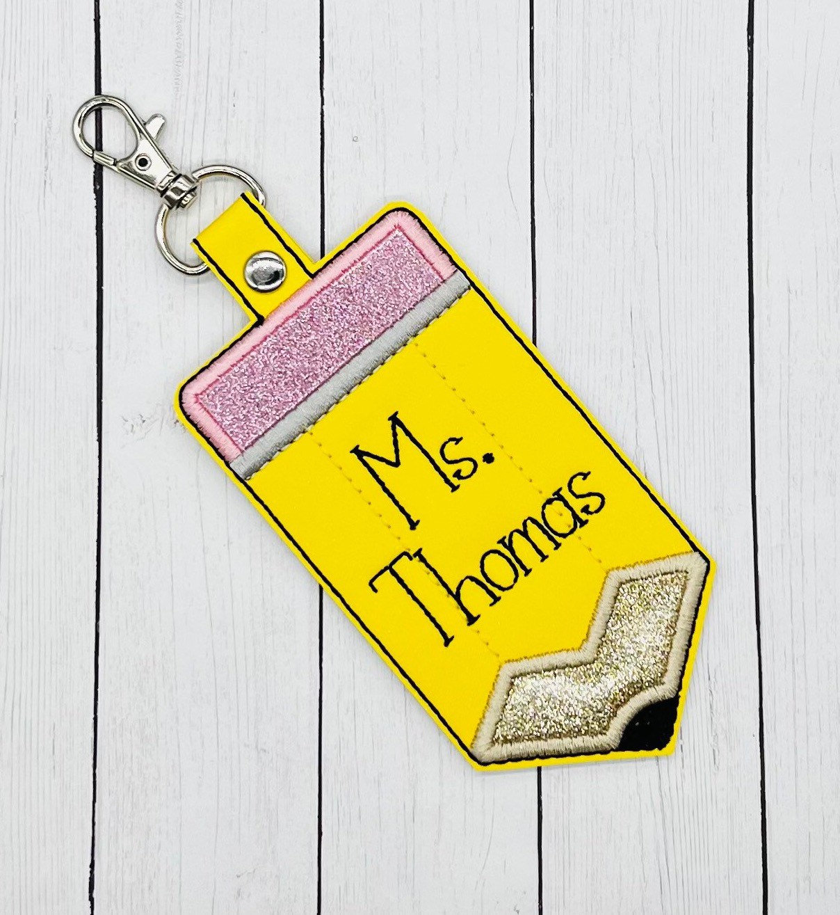 Personalized Teacher Badge Holder Pencil ID Holder ID Badge Etsy