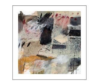 Original abstract painting on paper from Danielle Lauzon - acrylic and collage