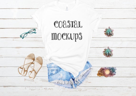 White Bella Canvas 3001 Mockup White Tshirt Mockup Tshirt Etsy