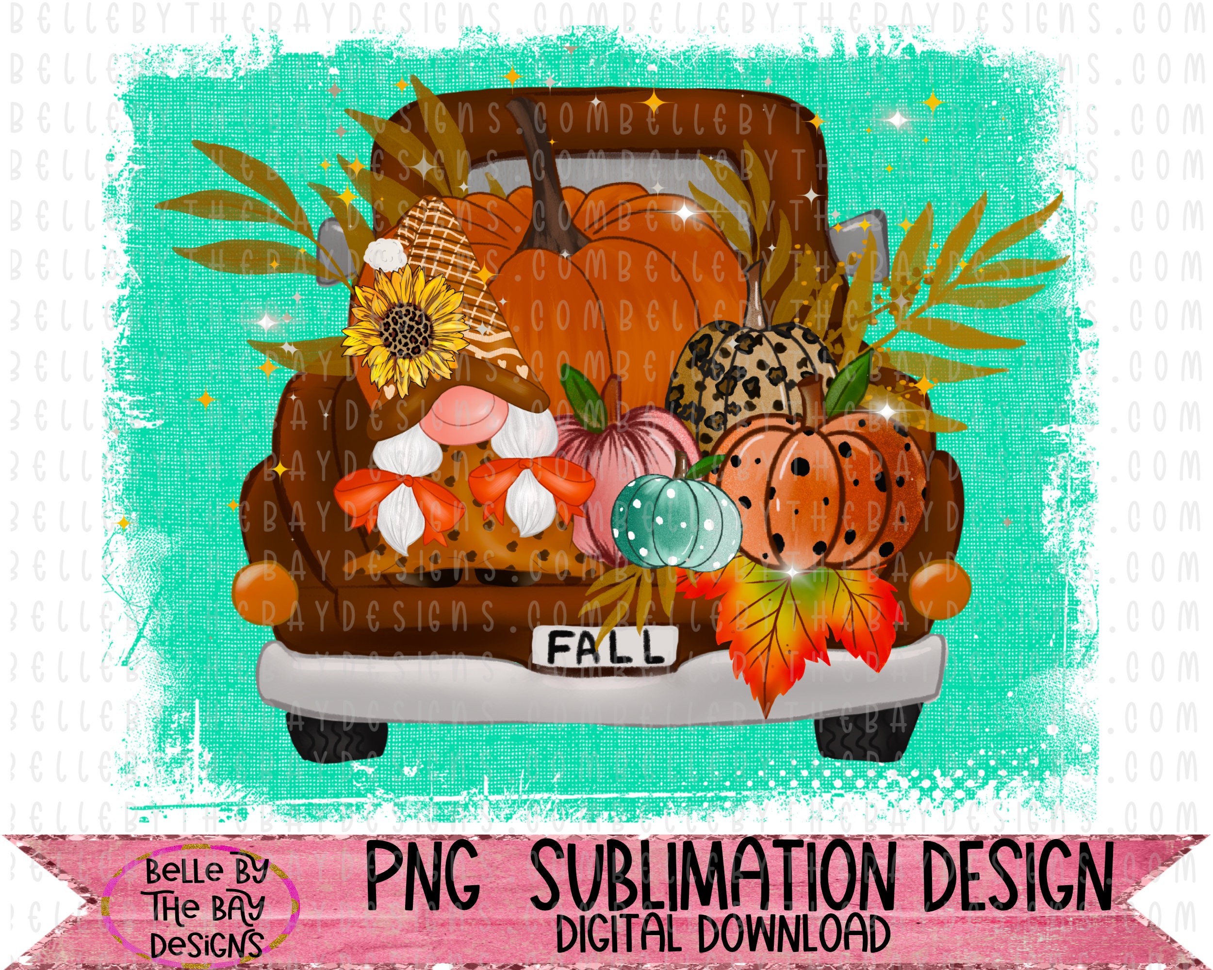 Fall Gnome PNG Pumpkin Truck PNG Fall Sublimation Design | Etsy