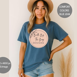 Komfortfarben Mockup, Komfortfarben BLUE JEAN Mockup, Komfortfarben 1717 Mockup, Komfortfarben T-Shirt Mockup, Blaue Jeans CC 1717 Mockup