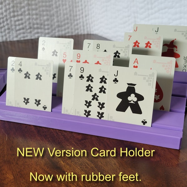 Set of TWO - Playing card holders - Samba - Canasta - Pinochle - New Version Rubber Feet