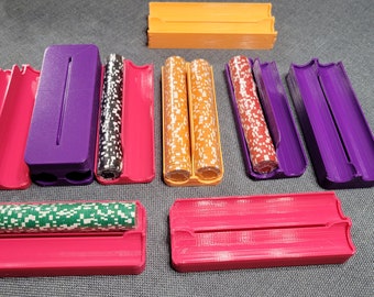 Mini Poker Chip Holders - 10 Individual Holders for storage of 500 chips - add on options for chips and box