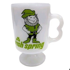 Vintage 1970s Irish Coffee &quot;Irish Spring&quot; Advertisement Mug Shamrock St. Patrick&#39;s Day