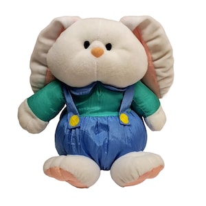 Vintage 1994 Nylon Easter Bunny Rabbit Parachute Plush Toy 11&quot; Gibson Greetings Stuffed Animal Collectibles