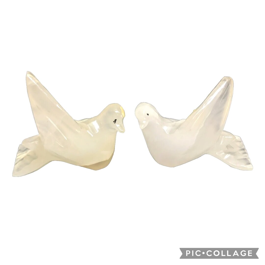 Vintage Alabaster Deco Marble Stone Hand Carved Birds Doves Etsy