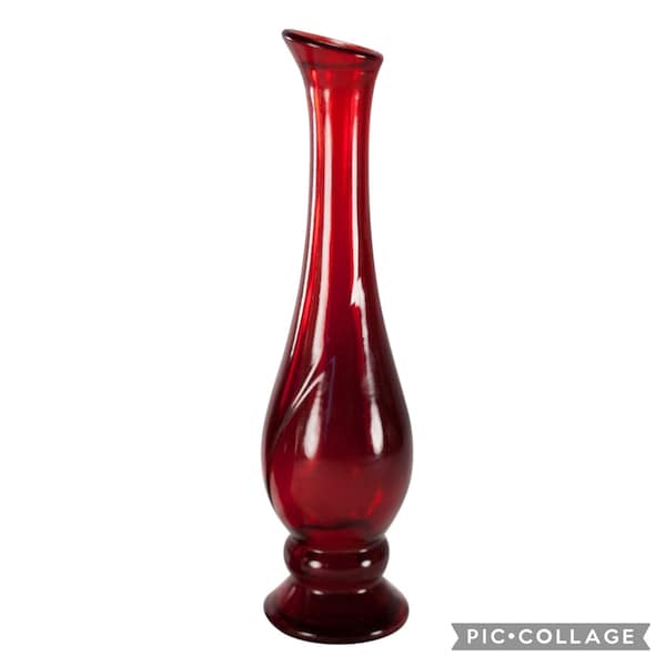 Vintage Avon Ruby Red Glass Perfume Bottle Cotillion Cologne Budvase *No Stopper