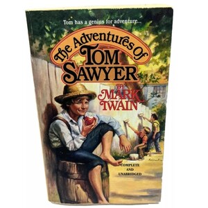 Vintage &quot;Adventures of Tom Sawyer&quot; by Mark Twain Children&#39;s Classics Literature Paperback Book