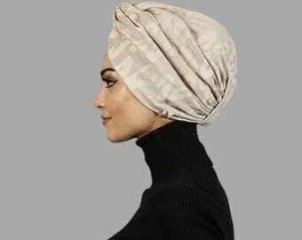Foulard hijab turban fait main, cadeau grand-mère pour elle, enveloppement de la tête, chapeaux de chimio, chapeau de plage, bandeau contre l'alopécie, foulard