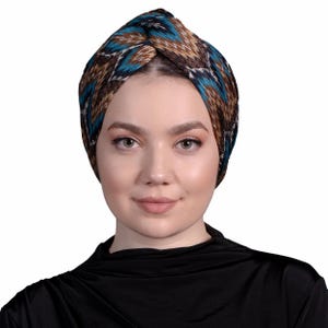 Handmade Knit Turban, Reversible Headwrap,  Breathable & Stretchy Fabric, All Seasons,  Chemo Cap, Hijab Head Wear, Fashion Woman Turban
