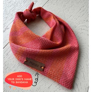 Personalized Dog Bandana, Handmade Pet Scarf, Custom Pink and Orange Dog Bandana, Cotton Pet Scarf for Dogs,Breathable Stylish for All Sizes