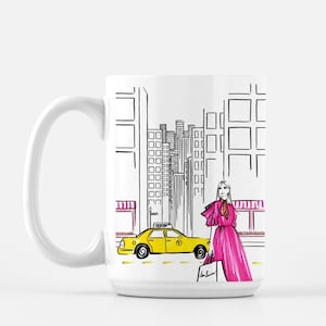 New York Mug, Cute Mug with New York City Print, Fashion Mug with NYC Mug Design, Novelty Coffee Cup, Fashionable Gift, Best Gift for Her