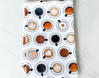 Ręcznik kuchenny do filiżanek do kawy (ściereczka kuchenna), ściereczka kuchenna do espresso, dekoracja kawiarni, najlepszy prezent dla gospodyni dla miłośnika kawy