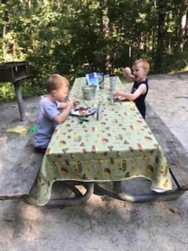 RV Camping Table Cloth Will Fit a 6ft or 8ft Polyester Camping