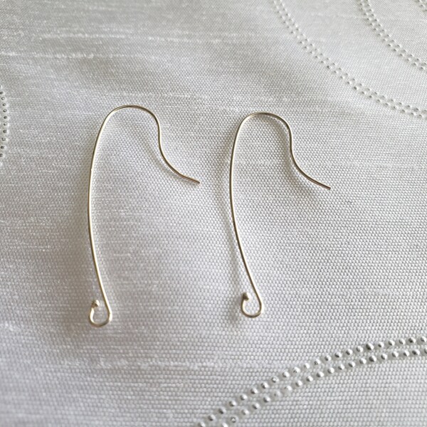 Sterling Silver component/findings. Earring hooks. Long Earwire with ball end. For jewelry making. Destash. 3 Pair Lot.