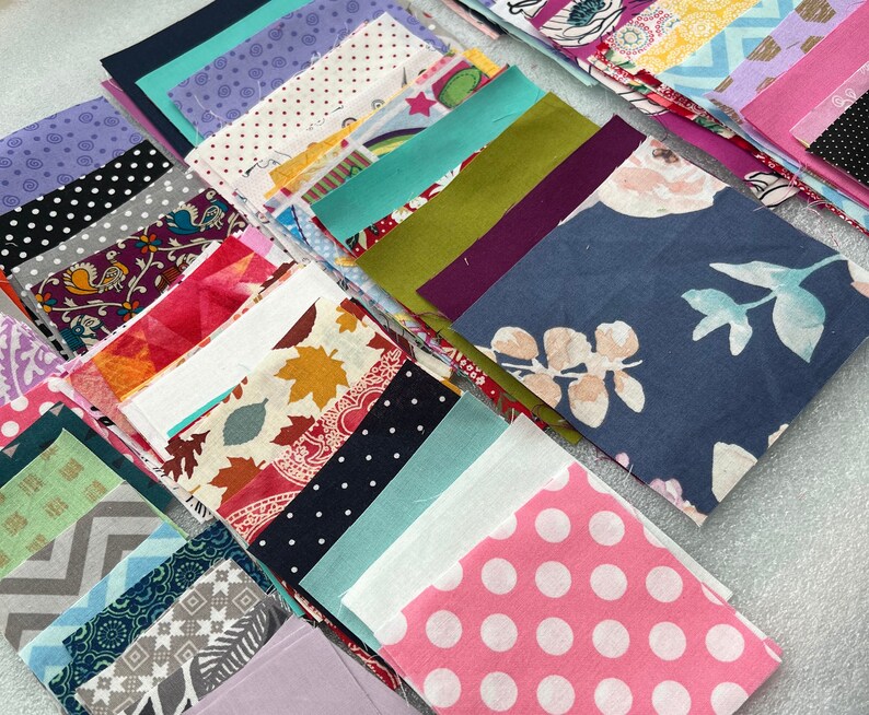 50 Count Precut Fabric Squares 2.5, 3.5, 4.5, 5.5 Various Color