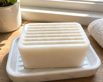 Lavender Honey Large Soap Bar With Ridges,  Light Exfoliating Cleansing Bath  Soap
