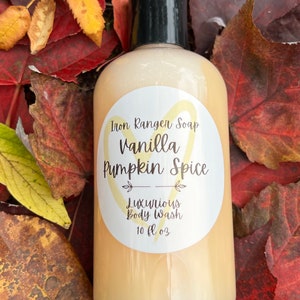 Vanilla Pumpkin Spice Body Wash: Paraben & Sulfate-Free, Vegan (10 fl oz)