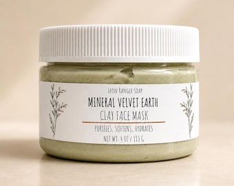 Hydrating Mineral Face Mask | 4 Oz Non-Drying Kaolin Clay Mask | Nourishing Facial Treatment | Spa Skincare | Self Care Gift