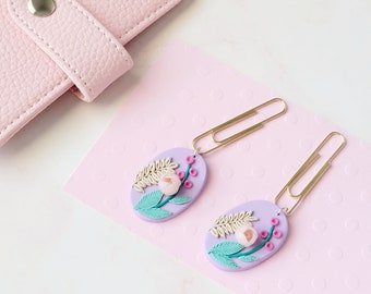 Floral Polymer Planner Clip Charm