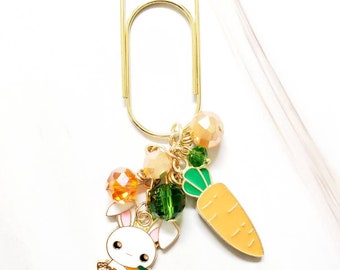 Easter Bunny Carrot Planner Clips Charms