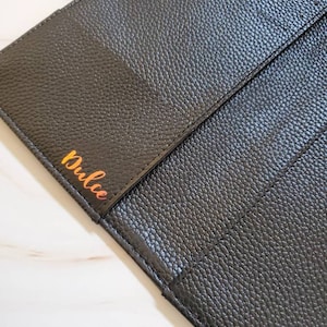 Black Vegan Leather Hobonichi Weeks Wallet Cover - Monogrammed Custom Planner 2025 Journal Binder