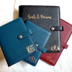 Planificador de cuero, recargable, Happy Planner, tapa encuadernada en disco, clásico, miniplanificador, funda, regalo personalizado