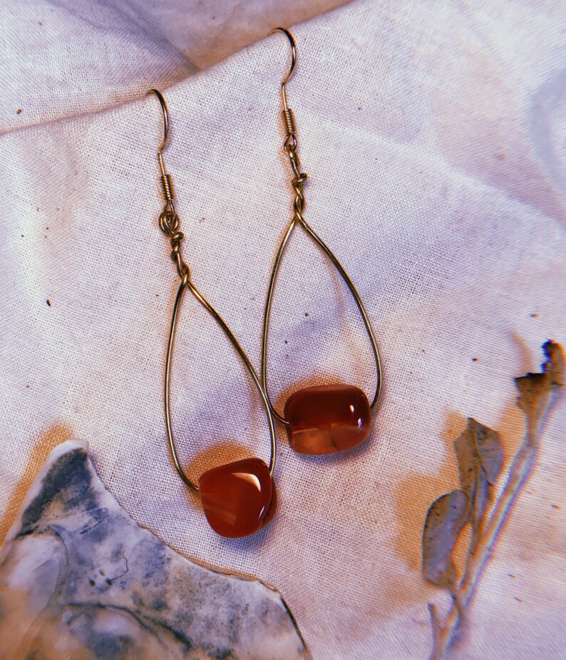 Carnelian Earrings Loop