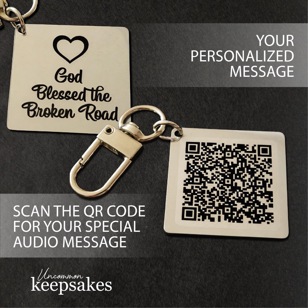 Personalized QR Code Keychain – Custom Engraved Keepsake, Song/video ...