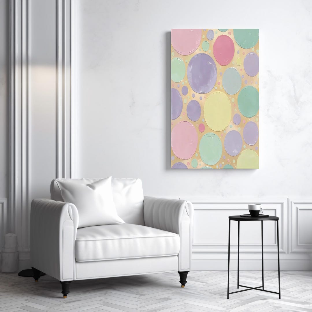 Pastel Polka Dot Wall Art | Modern Abstract Circles | Trendy Printable ...