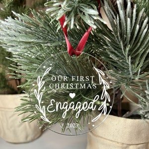 Our First Christmas Engaged | Custom Ornament | Acrylic Ornament | Christmas Ornament