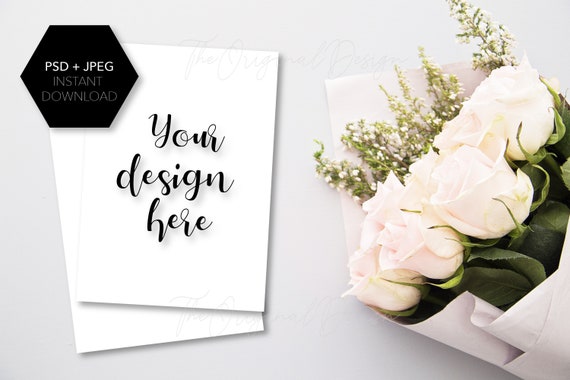 Card Mockup Card Invitation Wedding Card Mockup Realistic Etsy
