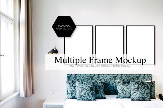 Download Poster Frame Mockup Gold Frame Mockup Bundle Print Mockup Etsy PSD Mockup Templates